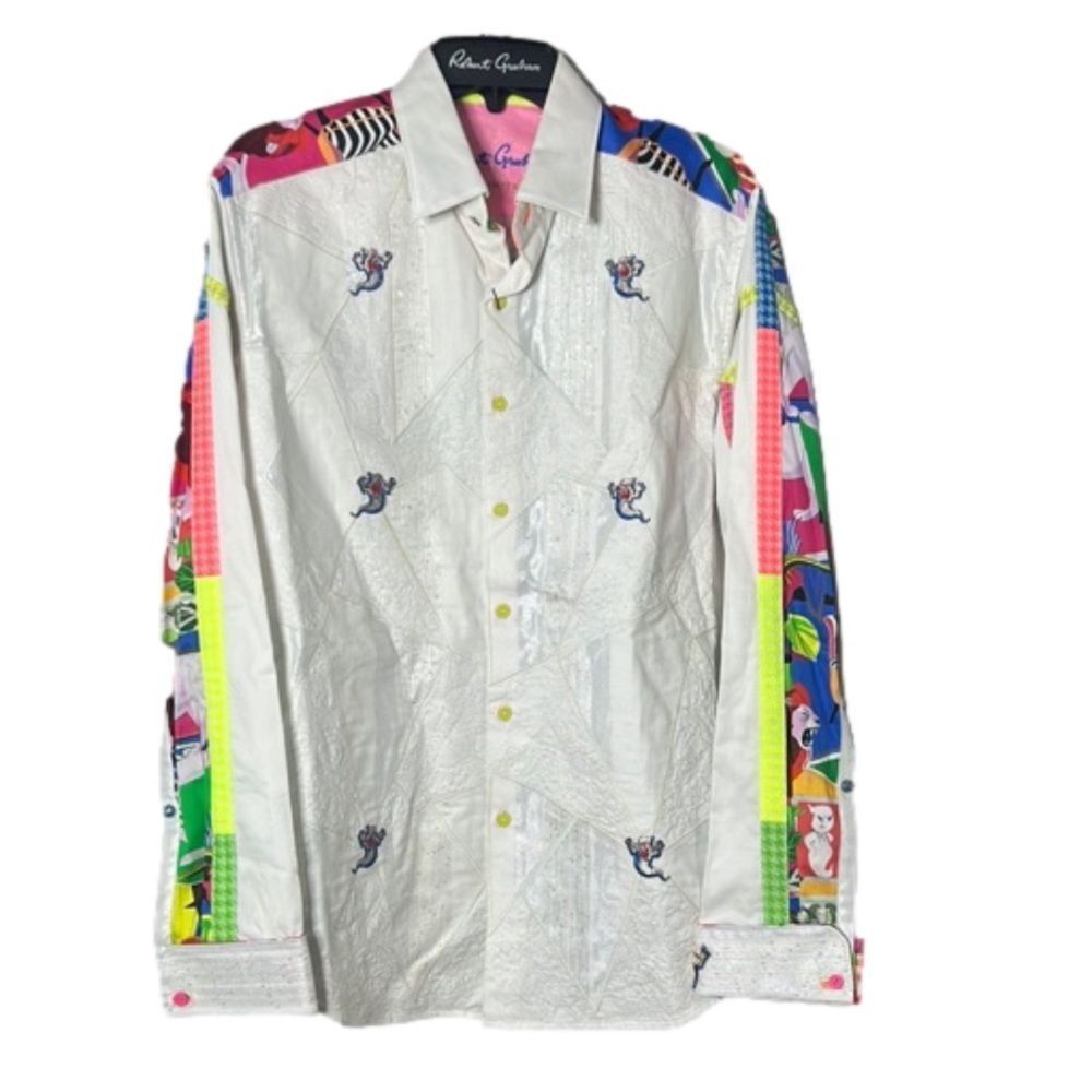 Robert Graham Multicolor-Spooky Ghost Classic Fit Limited Edition Shirt Size M